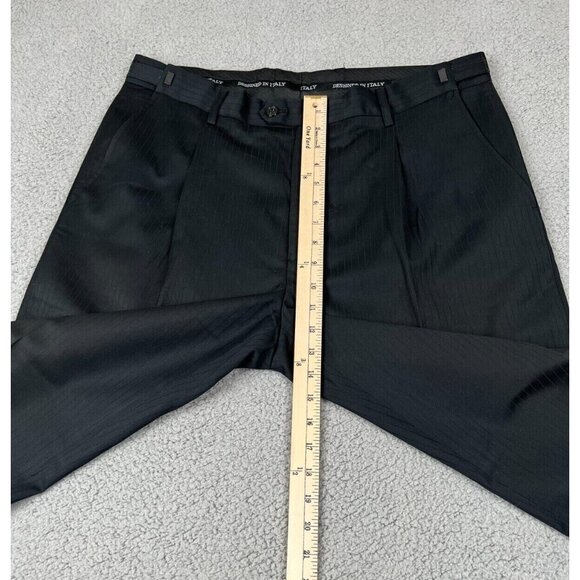 Porto Filo Extra Fine Dress Pants Polyester Men’s Size 34-36x27.5 Color Black - Picture 3 of 13